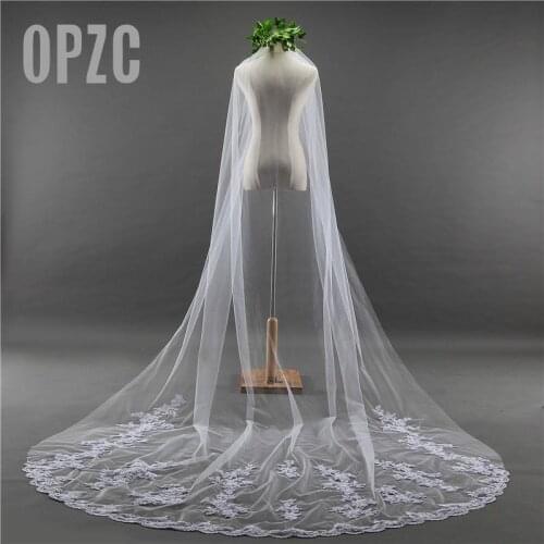 Wedding Accessories 2020 Appliques Tulle 3m*1.8m Long Cathedral Wedding Veil Lace Edge Bridal Veil with Comb