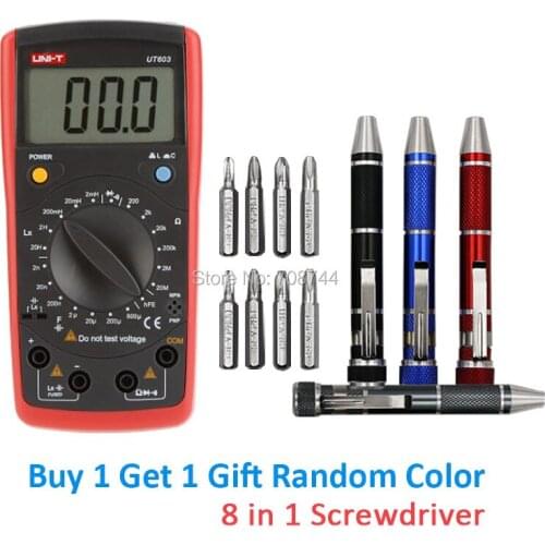 UNI-T UT603 Digital Modern Inductance Capacitance Meters Testers LCR Meter LCD Capacitors Ohmmeter w/hFE Test