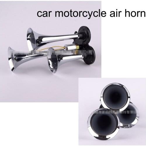 Universal 12-24V three-plated air horn motorcycles, cars, trucks, buses trumper 110 BD 4 impedance good penetration