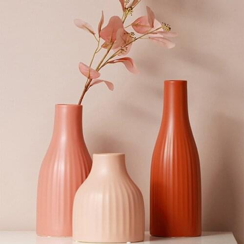 Vase Nordic 2020 Home Decor Living Room Decoration Ceramic Flower Pots Brown вазы для цветов для дома горшки для цветов декор