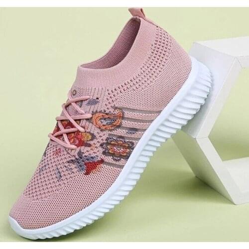 Women Casual Shoes Fashion Breathable Walking Mesh Lace Up Flat Shoes Sneakers Women 2021 New Vulcanize Shoes Zapatillas Mujer