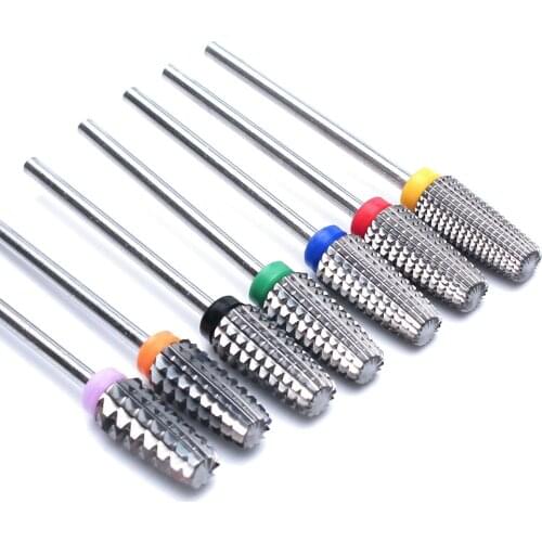 1PCS 5 in 1 Tapered Safety Carbide Nail Drill Bits With Cut Milling Cutter for Manicure Remove Gel Nails Salon Accessories