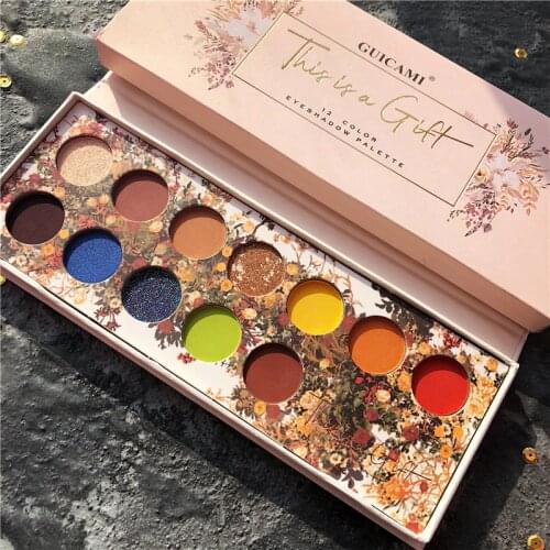 12 Color Makeup Palette Nude Matte Shimmer Eyeshadow Pallete Glitter Metallic Eye Shadow Palette Smoky Pigmented Neon Eyeshadow