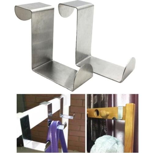 4Pcs/Set Home Stainless Steel Z Shape No-marking Door Towel Clothes Hook Hanger
