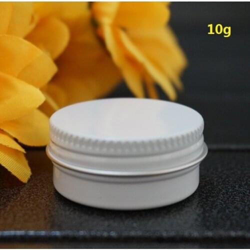 10g 35*17mm White Empty Round Aluminum Box Metal Tin Cans 10ml Cosmetic Cream Refillable Jar Tea Aluminum Pot White Containers