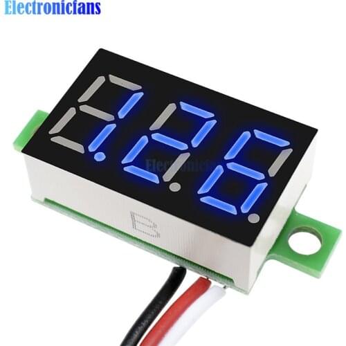 DC 0-30V 3 Wires 0.36 inch Blue LED Panel Voltage Meter 3-Digital Display Voltmeter Hot Sale