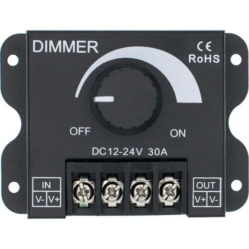 DC12V-24V LED Dimmer 30A 720W 360W Adjustable Brightness Lamp Strip Light Driver Single Color LED Controller 5050 3528 Tape
