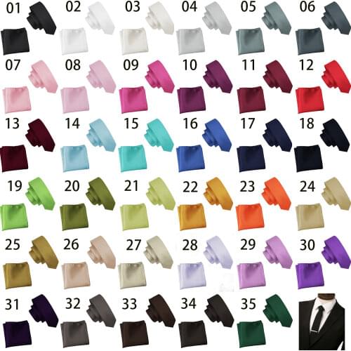 Suit Fashion 5cm Necktie Slim Narrow Tie Neckwear Pocket Square relaxed Style Wedding Party Aniversary Black White