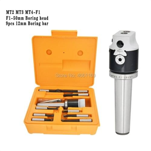 Kit MT2 M10 MT3 M12 MT4 M16 F1 CNC tool holder 50mm 2-inch fine-tuning boring head 12mm boring bar milling machine boring device