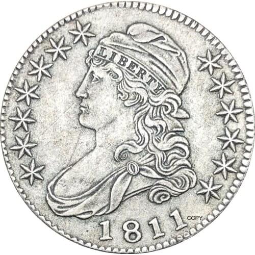 United States 50 Cents ½ Dollar Liberty Eagle Capped Bust Half Dollar 1811 Cupronickel Plated Silver Copy Coin