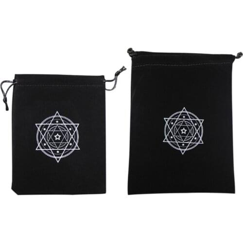 Tarot Pad Dowsing Board Divination Metaphysical Altar Tarot Game Supplies Accessaries Flannel Drawstring Storage Bag