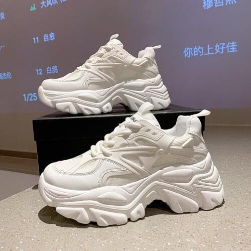 Chunky Sneakers Women 2021 Height Increasing Womens Sneakers Fashion Brand Design Thick Sole Casual Shoes Ladies Trainers