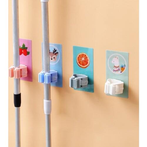 New Adhesive Multi-Purpose Hooks Wall Mounted Mop Organizer Holder RackBrush Broom Hanger Hook Kitchen bathroom Strong Hooks