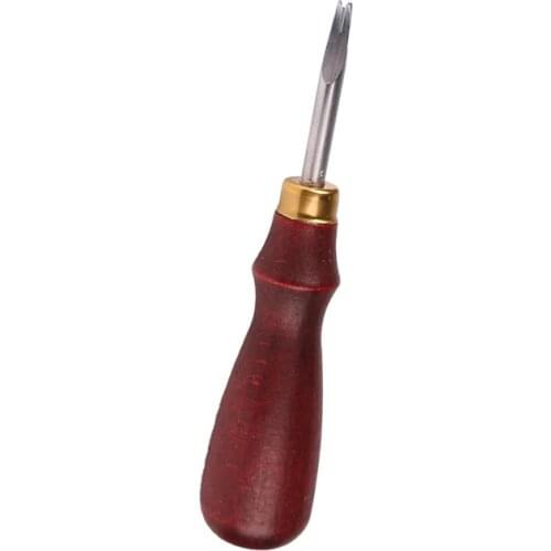 LMDZ 0.8mm Leather Trimming Tools Chamfer Crop Tool Leather Edge Skiving Beveler Cutting Hand Craft Tool with Wood Handle DIY