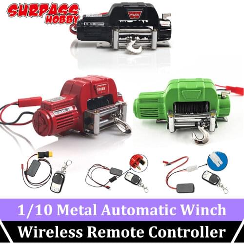 Metal Electric Winch Motor SCX10 Simulated Wireless Remote Controller System for 1/10 RC Crawler Axial Traxxas TRX4 D90 90046