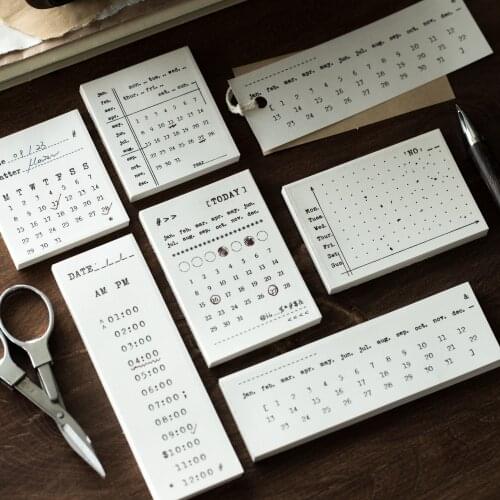 Cute Calendar Loose Leaf Weekly & Daily Schedule Mini Memo Pad N Times Bookmark School Office Supply Escolar Papelaria