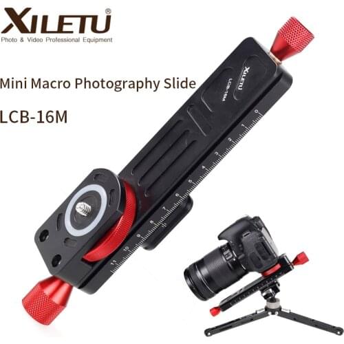 XILETU LCB-16M Mini Macro Photography Rail Slider Tabletop Portable Slide for Camera Macro Time-lapse Photography ARCA SWISS