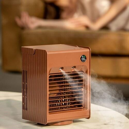 Mini Air Conditioner Fan USB Rechargeable Rotatable Water Spray Humidifier Cooling Fan Multifunctional Summer Cooling Fan