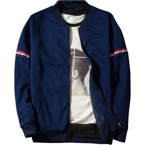 Mens sweater coat new fashion mens baseball round neck solid color ribbon patch stripe decorative sweater hoodie