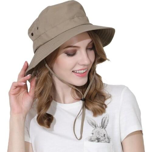 2020 New Boonie Bucket Hat Men Women Summer Sun Protection Fisherman Hat With Wide Brim Breathable Polyester Hiking Fishing Cap