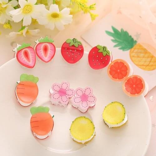 New Girls Cute Cartoon Flower Fruit Hairpins Kids Sweet Hair Clips Barrettes Hair Ornament Fashion Hair Accessories
