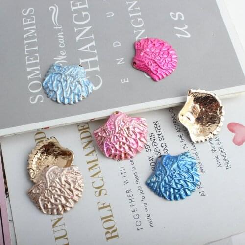 New conch Korean shell jewelry accessories KC gold alloy diy bracelet color shell series pendant wholesale