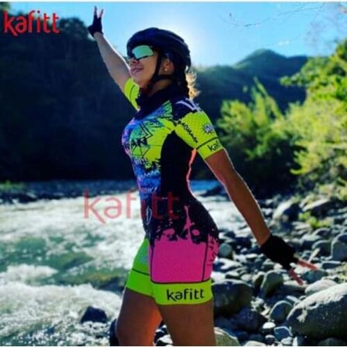 New kafitt mountain woman cycling bike cycling clothes exercise little monkey tight-fitting bicycle summer short sleeve suit gel