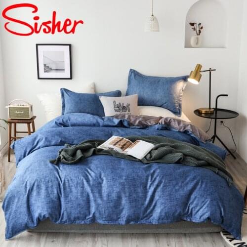 Soild Color Queen Size Bedding Set Modern Nordic Bed Linen Single Double Full King Duvet Cover Sets BedClothes (No Bed Sheet)