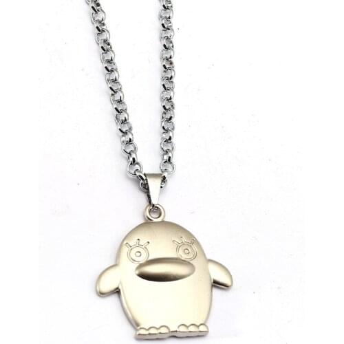 Anime GINTAMA Elizabeth Necklace Silver Penguin Pendant Fashion Link Chain Necklaces Women Men Charm Gifts Jewelry