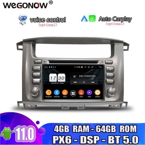 PX6 2 DIN Android10 For Toyota Land Cruiser LC100 4GB RAM 64GB ROM 8 core Car DVD Player Wifi Bluetooth 5.0 RDS Radio GPS Map