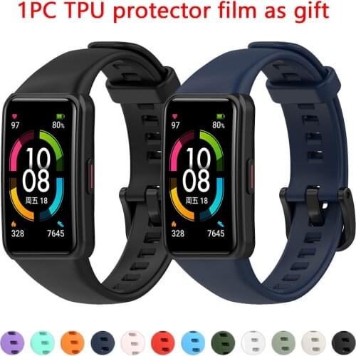 Watch Strap For Honor Band 6 Soft Silicone Sport Band Straps For Huawei Honor Band6 Smart Wristband Bracelet Replacement 2021