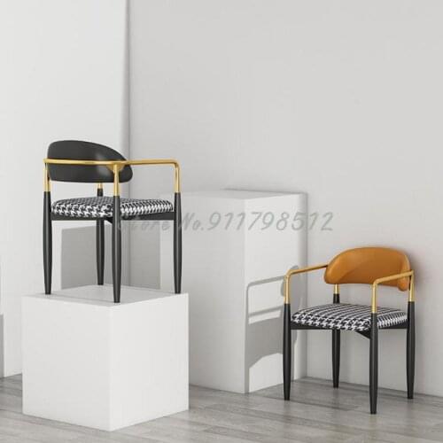 Nordic light luxury dining chair modern minimalist chair stool home backrest desk chair makeup chair casual armchair