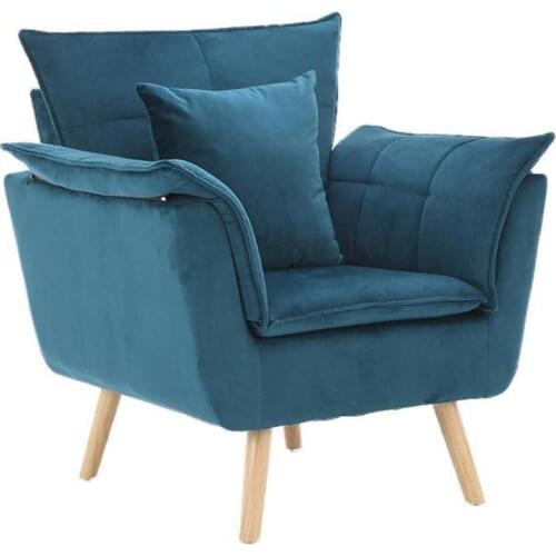 Nordic Single Sofa Small Family Living Room Household Simple Balcony Chair Bedroom Solid Wood Back Chair Leisure Lazy Chair