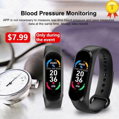 2021 New M6 Smart Band Sport Watches Health Wristband Heart Rate Fitness Pedometer Bracelet Sports Waterproof Smartwatch M6