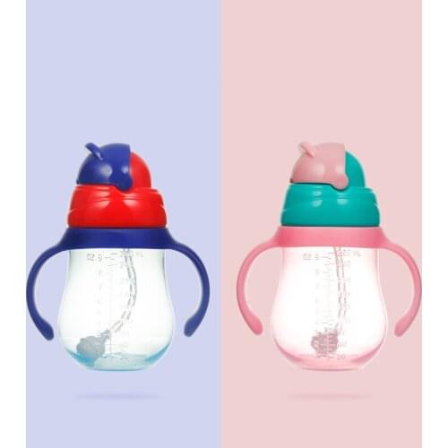 1PC 260ml Water Bottle Children School Drinking Straw Sippy Leakproof Water Bottles Outdoor Portable Childrens Sports Cup