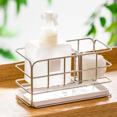 Storage Rack Durable Adjustable Stainless Steel Wall Mounted Draining Holder for Kitchen