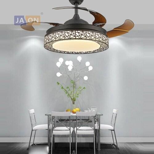 LED Postmodern Alloy Acryl ABS White Black Birdnest Ceiling Fan.LED Lamp.LED Light.Ceiling Lights.LED Ceiling Light.For Foyer