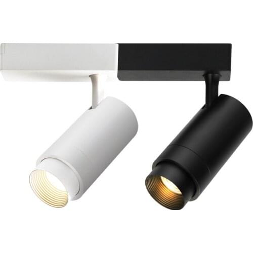 5W/12W/20W/30W LED COB Ceiling Track Light Beam-Angle Adjustable Picture Focus Rail Lamp Zoomable Lighting Black/White Shell