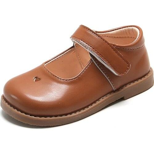 Boys and girls leather shoes spring new flat shoes children princess shoes college style small flat shoes