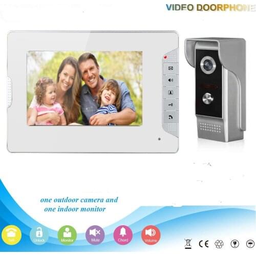 Home Security Video Intercom 7 Inch Monitor Wired Video Door Phone Intercom KIT Fingerprint RFID Password Doorbell Camera System