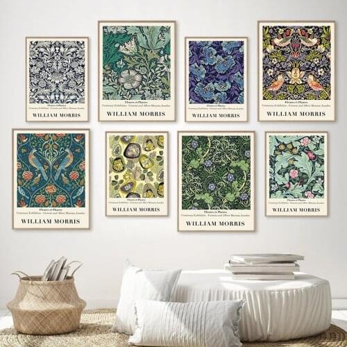 William Morris Tulip Lily Flower Vintage Wall Art Canvas Painting Nordic Posters And Prints Wall Pictures For Living Room Decor