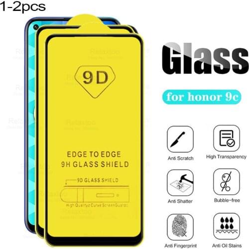 Full cover glass honor 9c protective glass screen protector for huawei honor 9c glas film xonor 9 c c9 xonop 9c 1-2pcs 6.39'' 9h