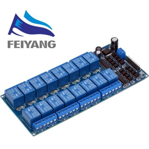 1PCS 12V 16 Channel Relay Module for arduino ARM PIC AVR DSP Electronic Relay Plate Belt optocoupler isolation