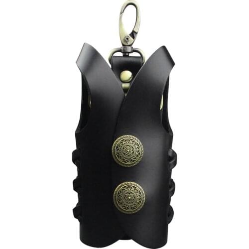 1 Pcs Real Leather Key Wallet 6 Key Rings Holder Bag For Man Keychain Pouch Purse Hasp Housekeeper Car Small Key Case With Rope