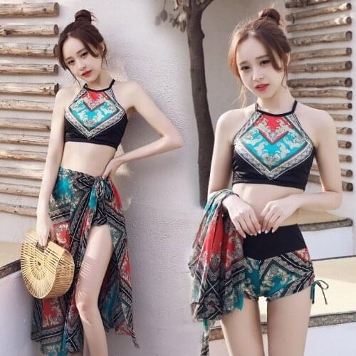 1 pcs Swimsuit ladies summer sexy slim conservative hot spring swimsuit bikini three-piece swimsuit women