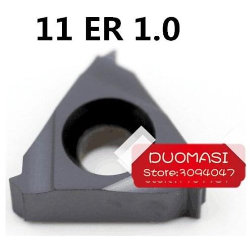 10pcs 11ER 1.0ISO Threaded Inserts Indexable Tungsten Carbide Threading Lathe Inserts for Threaded Lathe Holder