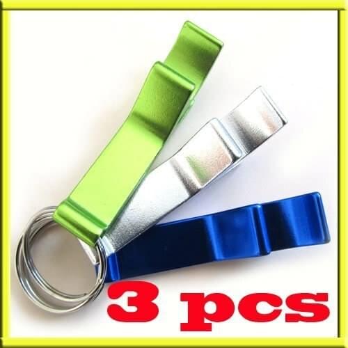3 pcs Key Chain Aluminum Beer Bottle Can Opener Small Beverage Ring Bar Tool Kit