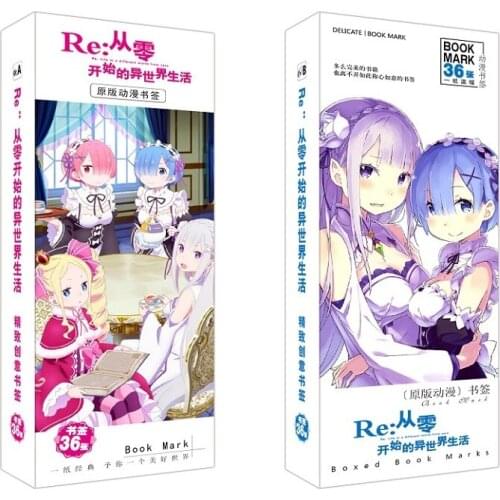 36 Pcs/Set Anime Re:Life in a different world from zero Paper Bookmark Book Holder Message Card Stationery