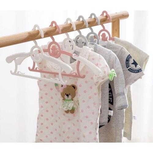 5Pcs Portable Extensible Clothes Hanger Kids Children Anti-Slip Clothes Rack Dryer Baby Hangers Clothing Drying Rack Household