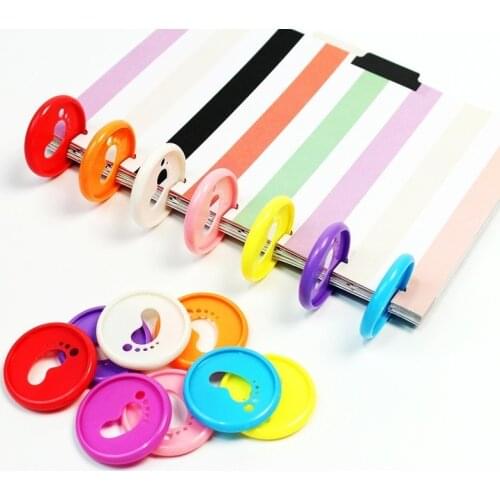 50PCS Notebook Mushroom Cute Foot Pattern Binding Disc Buckle Loose-leaf Plastic Binding RingButton Hand Ledger Accessories